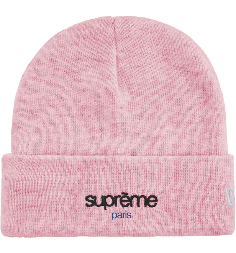 Supreme New Era Paris Shop Beanie Pink