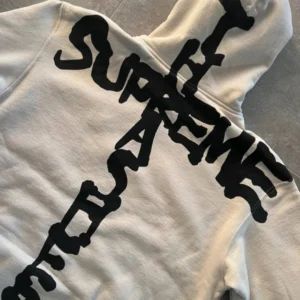Bluza Supreme Thrasher biała – czarny nadruk w formie krzyża, edycja limitowana